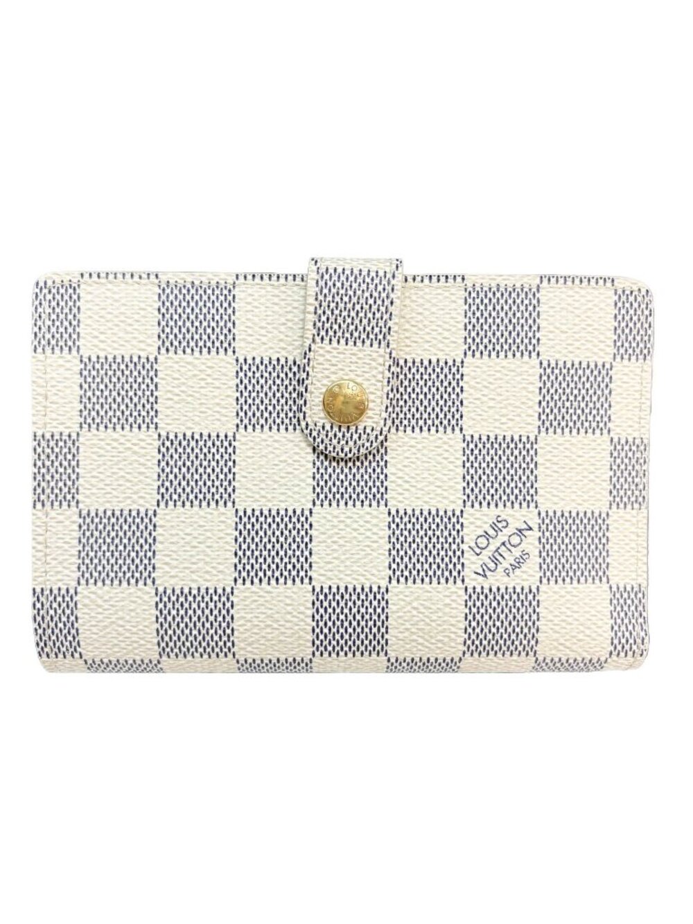 Louis Vuitton Portefeuille Viennois Damier Azur Bifold Wallet Canvas White